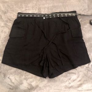 Black drawstring shorts